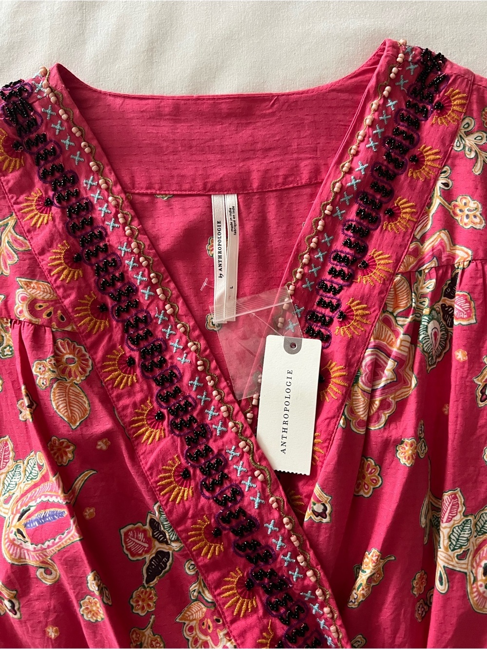Anthropologie Raquel Embroidered Mini Dress in Pink Combo - Picture 10 of 16